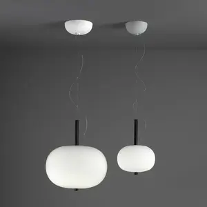 LEDsC4 ILARGI-Suspension LED Verre/Bois dimmable Ø32cm