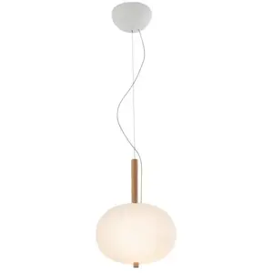 Comparateur de prix : LEDsC4 ILARGI-Suspension LED Verre/Bois dimmable Ø32cm