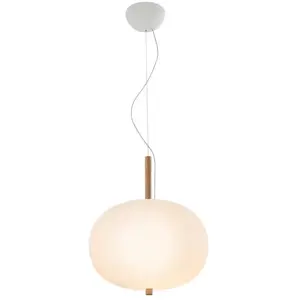 Comparateur de prix : LEDsC4 ILARGI-Suspension LED Verre/Bois dimmable Ø39.5cm