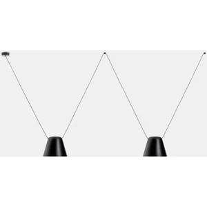 Leds C4 Suspension attic aluminium noir mat 2 ampoules 75cmVendu pararchiproducts