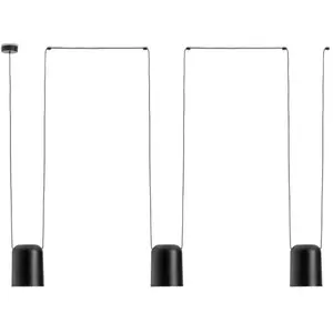 Comparateur de prix : LEDSC4 Suspension attic aluminium noir mat 3 ampoules 75cm