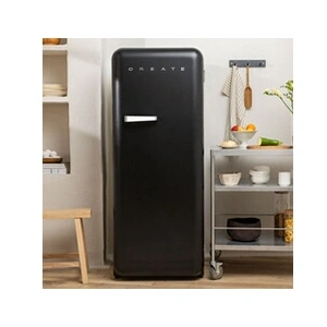 IKOHS FRIDGE RETRO 281L - Réfrigérateur rétro - Noir et argent pas cher