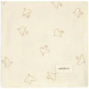 Nobodinoz - Lange Hoshi Birds Beige 70x70 pas cher