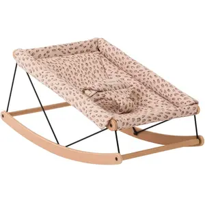 Nobodinoz Transat bébé en bois de hêtre massif en coton bio léonie latte 82x44x39cm Growing GreVendu parmade-in-design