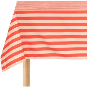 Nobodinoz Nappe rectangulaire en popeline de coton bio à rayures rouge 150 x 250... pas cher
