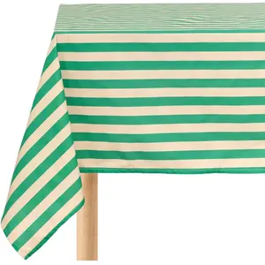 Nobodinoz Nappe rectangulaire en popeline de coton bio à rayures vert 150 x 250 ... pas cher