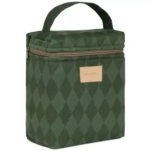 Nobodinoz Sac isotherme pour biberon et déjeuner Hyde Park Forest Green Diamonds pas cher
