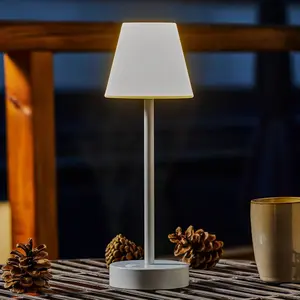 Comparateur de prix : Newgarden - Lampe à poser intérieure extérieure Lola Slim 32 cm blanc