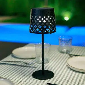Comparateur de prix : Newgarden lampe de table LED solaire Gretita, noir, métal