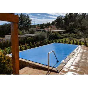 International Cover Pool - Bâche de protection hivernale pour piscine de 4,5 x 10 m plus 15 cm de chaque côté pour ancrage en Bleu (extérieur) / NoirVendu paramazon