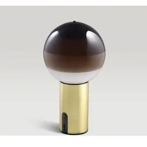 Lampe à poser rechargeable MARSET Dipping Light, marron/laiton, à inte... pas cher