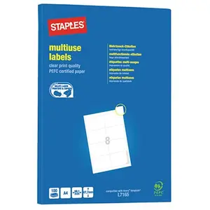 Etiquettes Pergamy multi-usage - 99,1 x 67,7mm - en planche A4 - coins... pas cher