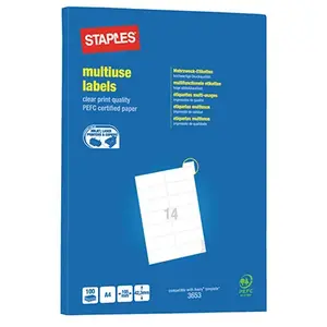 Etiquettes Pergamy multi-usage - 105 x 42,3mm - en planche A4 - coins ... pas cher