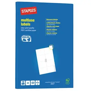 pergamy 900334 Étiquettes à usages multiples 105 x 74,1 mm VE800 Blanc pas cher