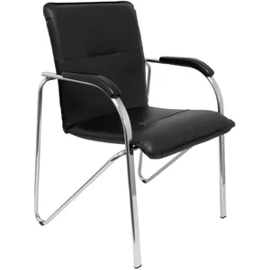 Comparateur de prix : Piqueras y Crespo Balsa Pack 2 Chaises en Simili Cuir Noir Structure Chromée