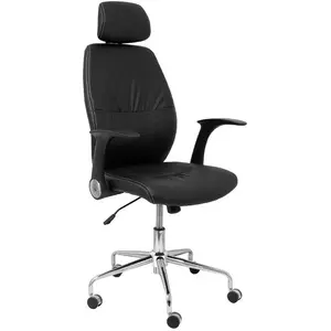 Piqueras y Crespo Huelves Chaise en similicuir avec tête de lit noire pas cher