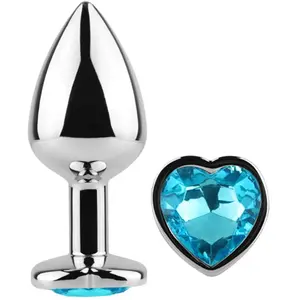 Secret Play Metal Butt Blue Heart Plug Size S 7cm 1ud pas cher
