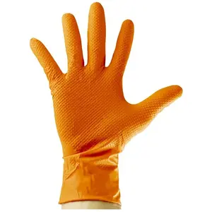 Jbm Gants Jetables En Nitrile Orange 7.0mil Texture Diamant 100 Unités