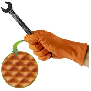 Jbm Gants Jetables En Nitrile Orange 7.0mil Texture Diamant 90 Unités