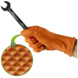 Jbm Gants Jetables En Nitrile Orange 7.0mil Texture Diamant 100 Unités
