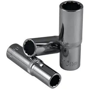 Jbm 14526 Douille Long 65mm 12 Pans, 3/8 10mm - Chrome pas cher
