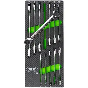 Jbm Clé à Cliquet Combinée Set In Carbon Fiber Finish Eva Tray 12 Pieces