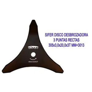 SIFER Disque Débroussailleuse 3 Pointes Droites 305 mm 3,0 mm 20 mm 3T MM301... pas cher