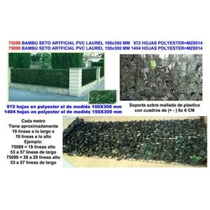 MIBRICOTIENDA Haie de Bambou Feuille Laurier Artificiel pvc 150x300 mm... pas cher
