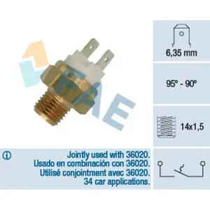 Comparateur de prix : Interrupteur de température ventilateur de radiateur - FAE 36010