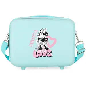 Comparateur de prix : Disney Minnie Coeur Turquoise Trousse De Toilette Adaptable 29x21x15 cms ABS Rigide 9.14L 0.8 kgs