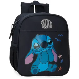 Disney Joumma Stitch Excited Sac à Dos préscolaire Noir 21 x 25 x 10 cm Polyester 5,25 l, Noir, Talla única, Sac à Dos préscolaire