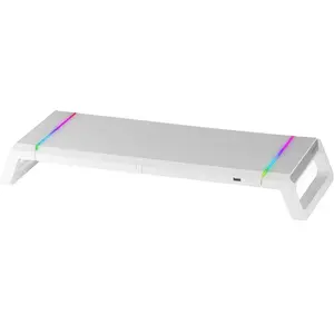 Mars Gaming Support Moniteur RGB Chroma MGS-ONE Blanc Taille Ajustable USB 2.0