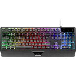 Comparateur de prix : Mars Gaming MK124 Clavier Ergonomique H-Mech FRGB Repose-Poignet Anti-ghosting Français Noir
