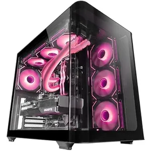 Mars Gaming MC-FUSION Gaming ATX Verre trempé incurvé à double chambre Noir pas cher