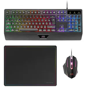 Comparateur de prix : Combo 3en1 MCP124, Clavier, Souris, Tapis de souris, Français, Noir