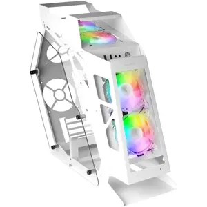 Comparateur de prix : Mars Gaming Boîtier PC Compact MicroATX MC61 Blanc, 4 Ventilateurs 12cm, ARGB Chroma