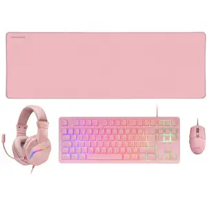 Ensemble Gaming - MCP - MCP-RGB3 - Rose - Clavier TKL - Souris RGB 3200 DPI pas cher