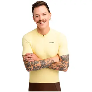 Siroko Maillot cyclisme gravel demi zip homme gm5 terraquest yellow jaune pas cher