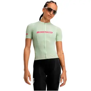 Siroko Maillot velo mesh manches courtes femme cyclisme m8 syntony vert pas cher