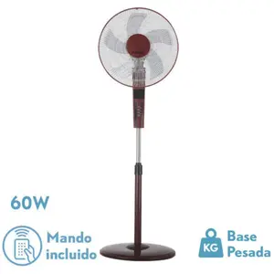 FABRILAMP Ventilateur Sur Pied Lightning Bordeaux/Noir 60W Oscillant