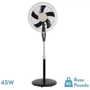 FABRILAMP Ventilateur Sur Pied Belmonte Noir/Beige 45W 3 Vitesses Oscillant