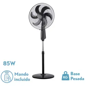 FABRILAMP Ventilateur Sur Pied Tolon Noir 3 Vitesses 85w 6 Pales Minuterie à Distance 3 Modes Air Regx50x43 Cm pas cher