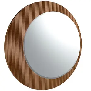 Angel Cerda Miroir mural rond noyer