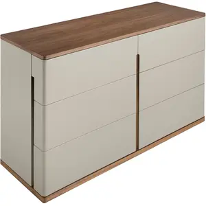 ANGEL CERDA Commode en bois gris et noyer 7168C, 135 x 48 x 76
