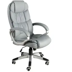 Comparateur de prix : Fauteuil de bureau pivotante en simili-cuir gris