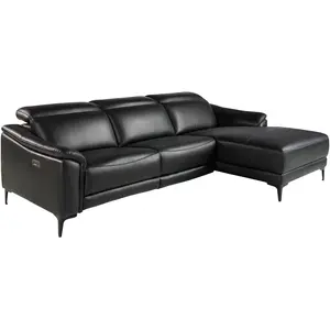 Comparateur de prix : ANGEL CERDA Canapé d'angle relax droite en cuir noir