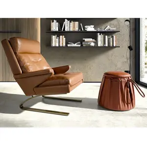 Comparateur de prix : ANGEL CERDA Fauteuil en cuir véritable camel au design moderne et élégant