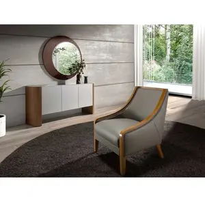 AC ANGEL CERDÁ Fauteuil en cuir gris 5126C, 68 x 88 x 87