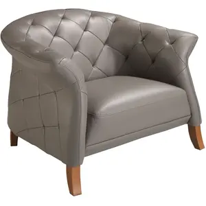 Angel Cerda Fauteuil en cuir gris