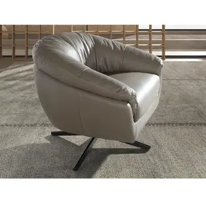Angel Cerdá Fauteuil Pivotant En Cuir Gris